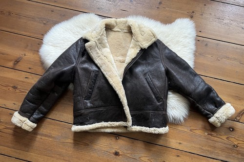 Lammfelljacke mit kapuze l - kapuze, m/l