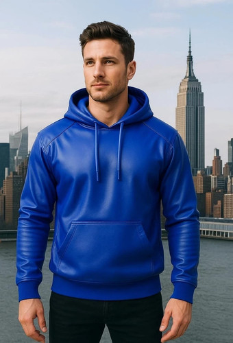 Herren blau premium - premium, lederjacke