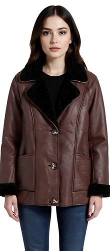 Damen lederimitat jacke mit - damen,