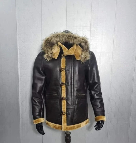 Herren lammfell lederjacke mit - lammfell,